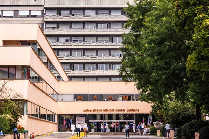 The main entrance of University Medical Centre Ljubljana